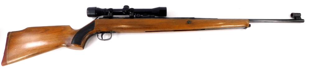 A .177 calibre Original model 50 air rifle, with walnut stock and a sight, 114cm long.