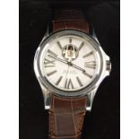 A Bulova Accutron gentleman's wristwatch, having a sun dial style figured white dial, with applied R