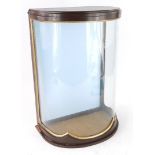 A tabletop small bowfronted display cabinet, with painted and gilt decoration, 35cm high, 31cm wide.