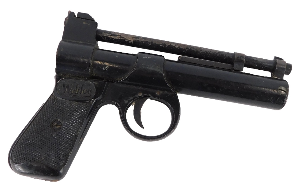 A Webley junior air pistol, with 18cm barrel.