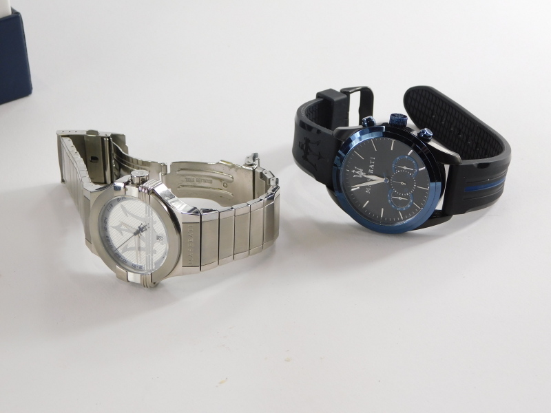 Two Maserati branded gentleman's fashion watches, one having trident surrounded in stainless steel c - Bild 3 aus 3