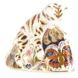 A Royal Crown Derby porcelain paperweight of a Bengal tiger cub, signed to the base Louisa Adams, 14