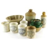 Various stoneware and other items, to include marmalade jars, jelly mould, etc.