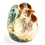 A Royal Crown Derby porcelain paperweight of a Farmyard Cockerel, limited edition 399 of 5000, with