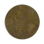 A World War One Death Penny awarded to Ernest Dury of The Lincolnshire Regiment, no.27595 of The Sec