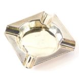 An Elizabeth II silver ashtray, of square form with engine turned decoration, Sheffield 1950, 2½oz,