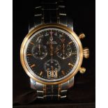 A gentleman's Bulova Accutron bi-metallic wristwatch, having black sun ray dial with raised chapteri