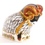 A Royal Crown Derby paperweight of a Derby ram, exclusively available from The Royal Crown Derby vis