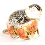 A Royal Crown Derby porcelain paperweight of Riverbank Beaver, limited edition number 3501 of 5000,