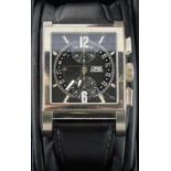 A gentleman's Oris stainless steel wristwatch, having rectangular dial with circular central section
