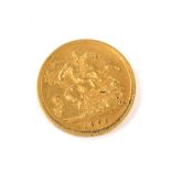 A Victorian half gold sovereign, dated 1893.