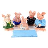 Withhdrawn Pre- Sale A group of Wade NatWest pigs, to include two males, two females and a baby