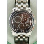 A Citizen Eco drive stainless steel gentleman's wristwatch, having guilloche central dial with raise