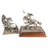 Two Chilmark fine pewter figures, the Cheyenne and another similar.