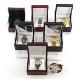 A selection of Klaus Kobec, Oscar Emil and Aston Gerrard wristwatches, including gentleman's stainle