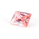 An Asher cut pink topaz.