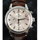 A gentleman's Bulova Accutron stainless steel wristwatch, having a patisserie dial with triangular a
