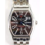 A Ulysse Nardin gentleman's stainless steel wristwatch, of moulded rectangular form, having applied
