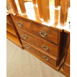 A Laura Ashley hardwood chest of three long drawers, with metal handles, 83cm high, 86cm wide, 43cm