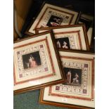 A quantity of prints relating to classical scenes, print of a thatched cottage, aviation print, etc.