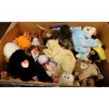 A collection of TY Beanie Babies, to include bears, rabbit, sloth, etc., (1 box)