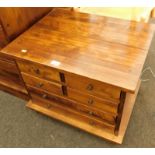 A Laura Ashley hardwood cabinet, of four short and two long drawers, 52cm high, 63cm wide, 52cm deep