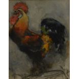 David Woodlock (1842-1929). The Cockerel, watercolour, 24cm x 19cm.