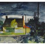 Rigby Graham M.B.E. (1931-2015). Northborough, Claire's Cottage, watercolour, signed, titled and da