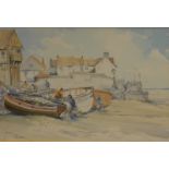 Jason Partner (1922-2005). Fisherman at Sherringham Norfolk, watercolour, signed, titled and dated