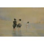 B. Mat???. Three maidens paddling, pastel, signed and dated (19)89, 24cm x 35cm.