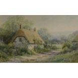 Hilary Schofield (b.1958). Country Cottage, watercolour, signed, 15cm x 25cm.