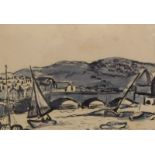 Kyffin Williams (1918-2006). Aberystwyth Harbour, watercolour, initialled and titled, 17cm x 23cm.