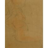 20thC British School. Study of a nude female, drawing, initialled, 51cm x 39cm.