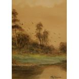 Abraham II Hulk (1851-1924). Country landscapes, watercolour - pair, signed, 24cm x 17cm.