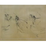 Malcolm Whittaker (b.1937). Archer and Peacocks, artist signed limited edition etching 8/12, signed