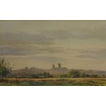 Len Roope (1970-2005). Evening sky at Lincoln, watercolour, signed, titled and dated 1974, 20cm x 28