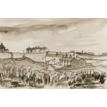 Kyffin Williams (1918-2006). Village scene, watercolour, initialled and titled, 21cm x 29cm.