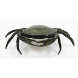 A bronze crab form box, with hinged carapace, 19cm wide.