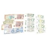 Bank notes, mainly British to include some consecutive running £1 notes, Chief Cashier Somerset, and