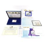 A Danbury Mint Tower of London 900th Anniversary silver stamp, cased, with certificate no. 231, and