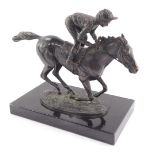 David Cornell (British, 20thC). Champion Finish, bronze study of Lester Piggott riding Nijinsky, sig