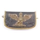 A Germanic leather and brass cross belt pouch.