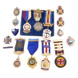 A collection of Masonic medals, to include Services Rendered In The Great War 1914-1919., some silve