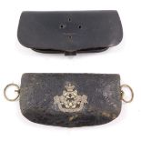 A Victorian Warwickshire Rifle Volunteers cross belt pouch, and another. (2)