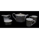 A Wedgwood porcelain breakfast tea set decorated in the Samurai pattern, comprising tea pot, cream j