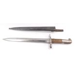 An Elsener Schwyz Swiss Army M1918 bayonet, with scabbard, No 973461, 45cm wide.