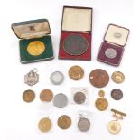 A collection of medallions, including a silver example for HMS Ganges. (a quantity)