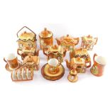 Price Kensington and other cottage ware, to include biscuit barrels, teapots, toast rack, etc. (2 tr