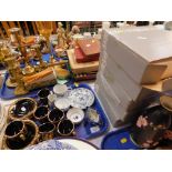 Wedgwood collector's plates, a Greek pottery coffee set, other ceramics including Oriental, blue and