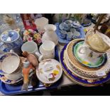 China and effects, side plates, bird ornaments, floral posy groups, decorative jugs, miniature tea w